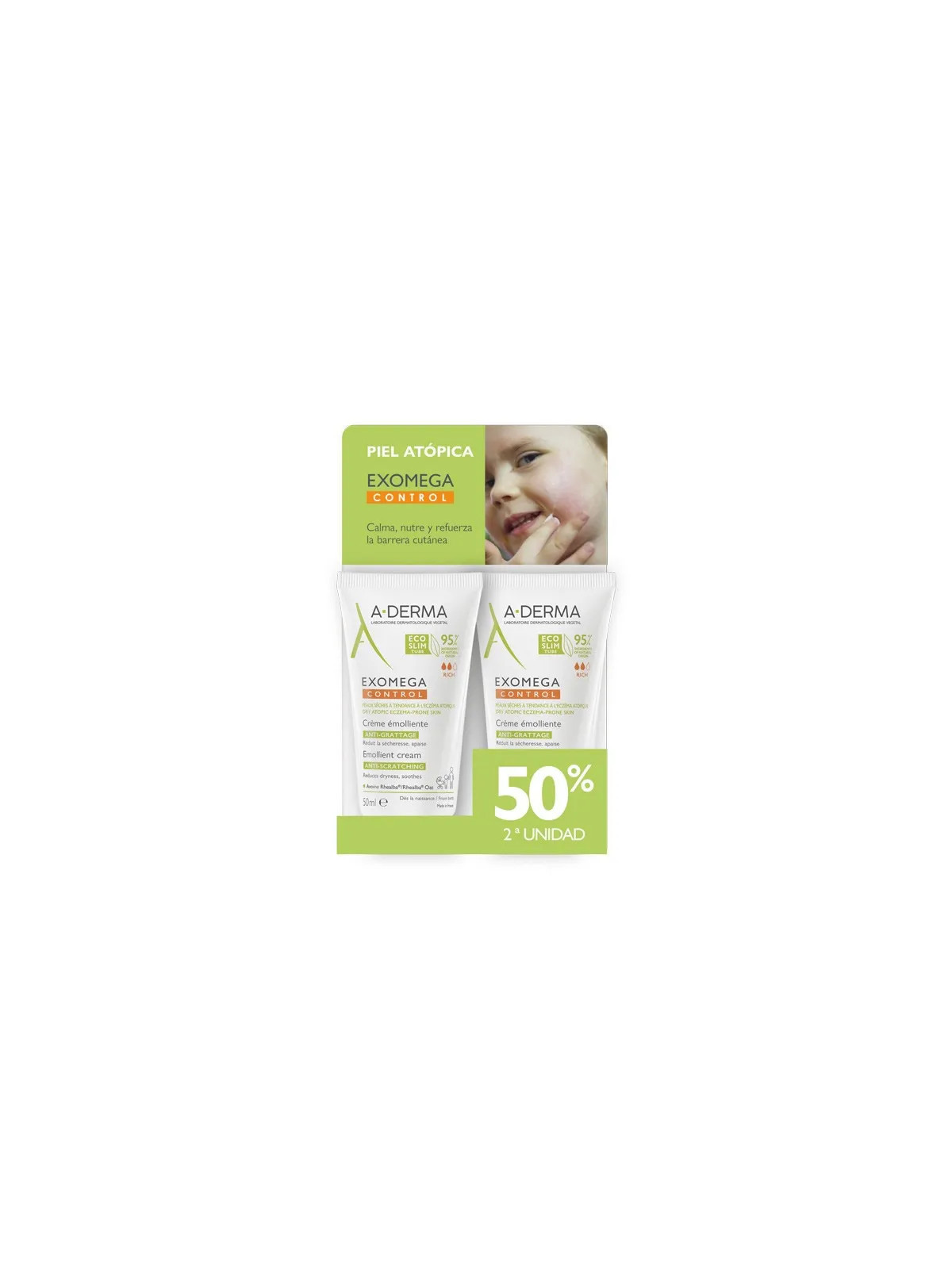 A-Derma Exomega Control Crème Émolliente 2x50ml