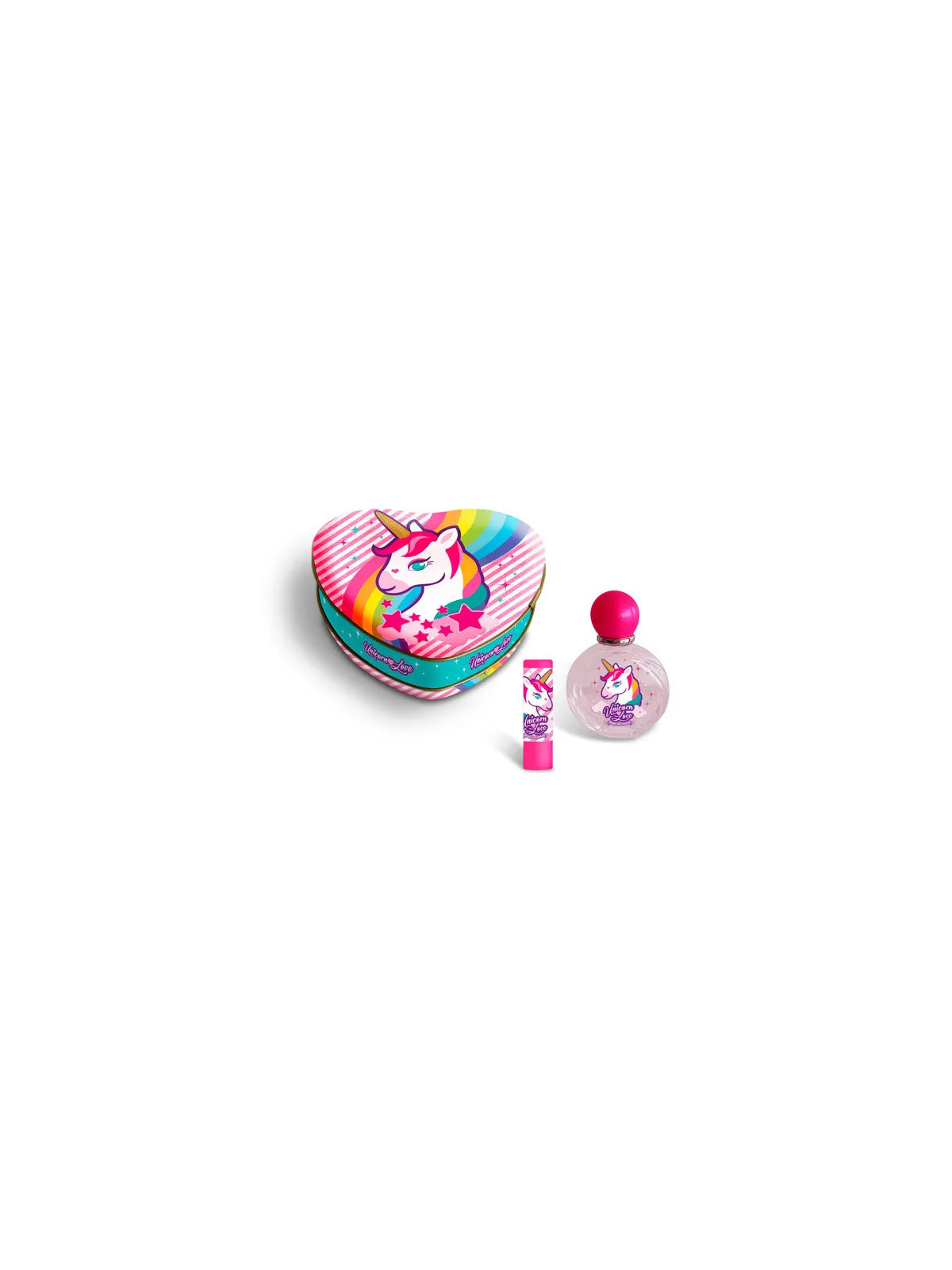 CARTOON Lorenay Unicorn Love Coffret Cœur Eau de Toilette 50ml et Rouge à Lèvres