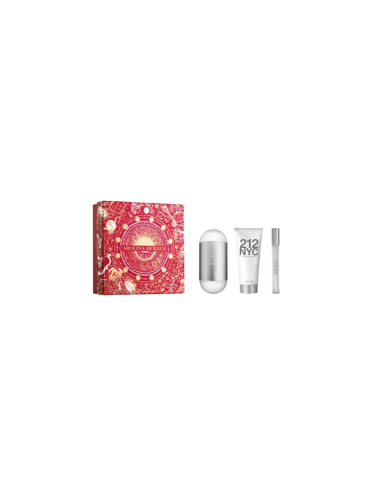 Carolina Herrera 212 NYC Eau de Toilette Vaporisateur 100ml Coffret 3 Produits Christmas 2023