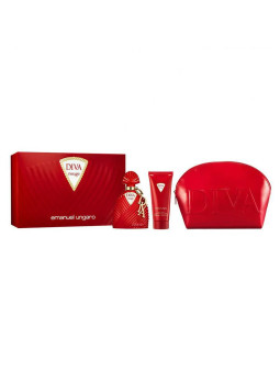 Emanuel Ungaro Diva Rouge Eau de Parfum Vaporisateur 100ml + Lait Corporel 100ml + Trousse