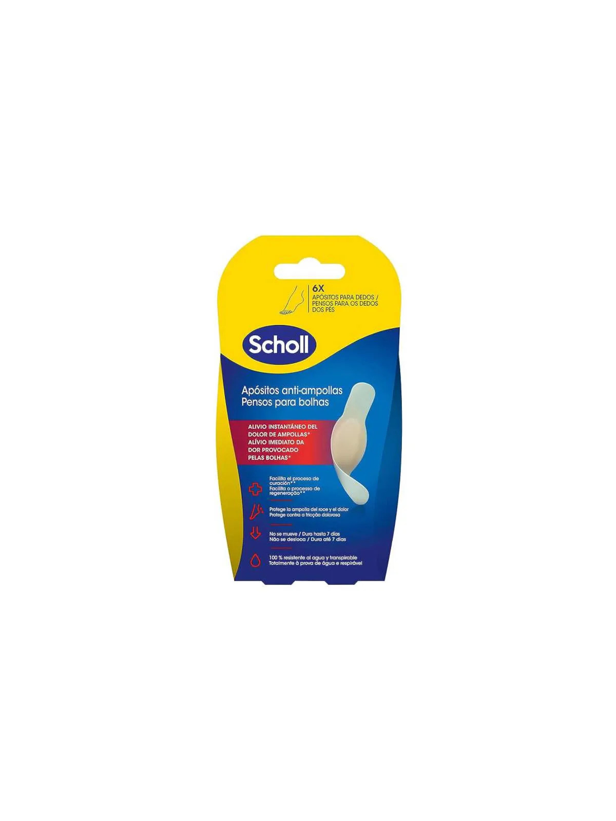 Scholl Pansements Anti-Ampoules Talon 6 Unités Transparentes