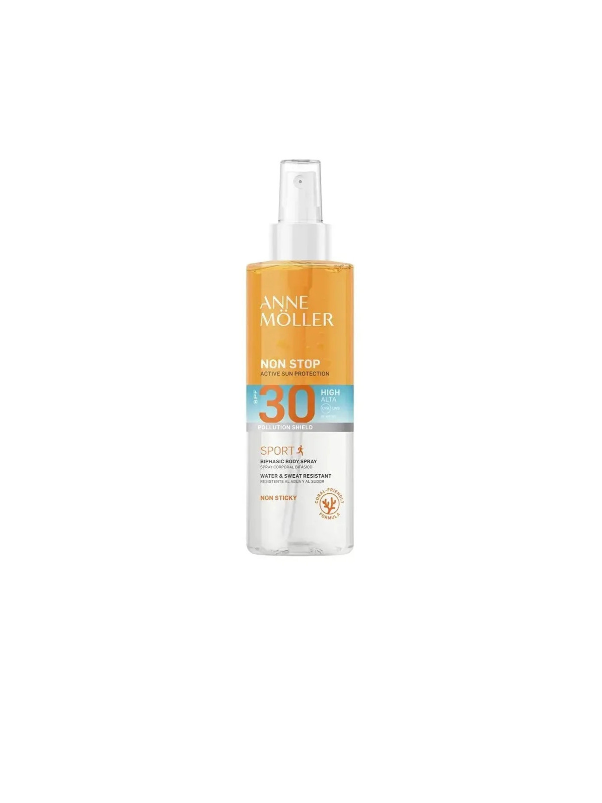 Anne Möller Non Stop Sport Spray Solaire Biphasique Corps SPF30 150ml