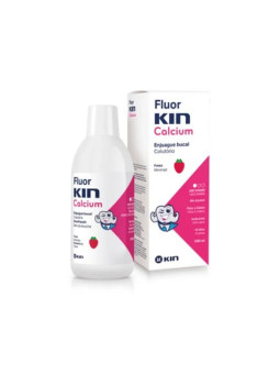 Kin FluorKin Bain de Bouche Calcium Saveur Fraise 500ml