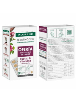 Klorane KeratinCaps Force et Vitalité 3x30 Gélules