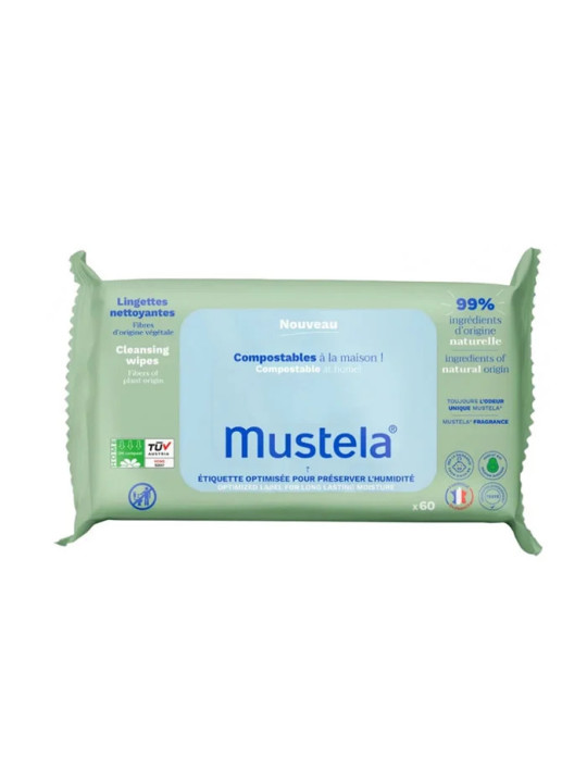 Mustela Lingettes Nettoyantes à l'Avocat 60 Unités
