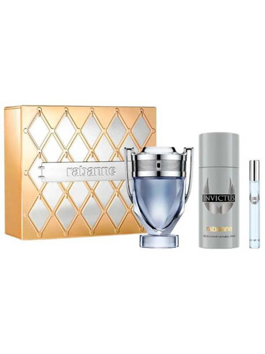 Paco Rabanne Coffret Invictus Eau de Toilette 100ml + Déodorant 150ml + Eau de Toilette 10ml