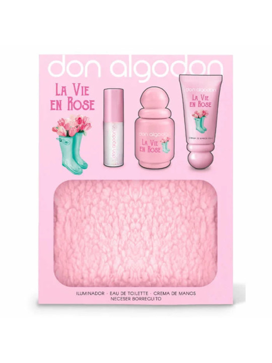 Don Algodón La Vie En Rose Eau de Toilette Spray 30ml Coffret 4 Produits