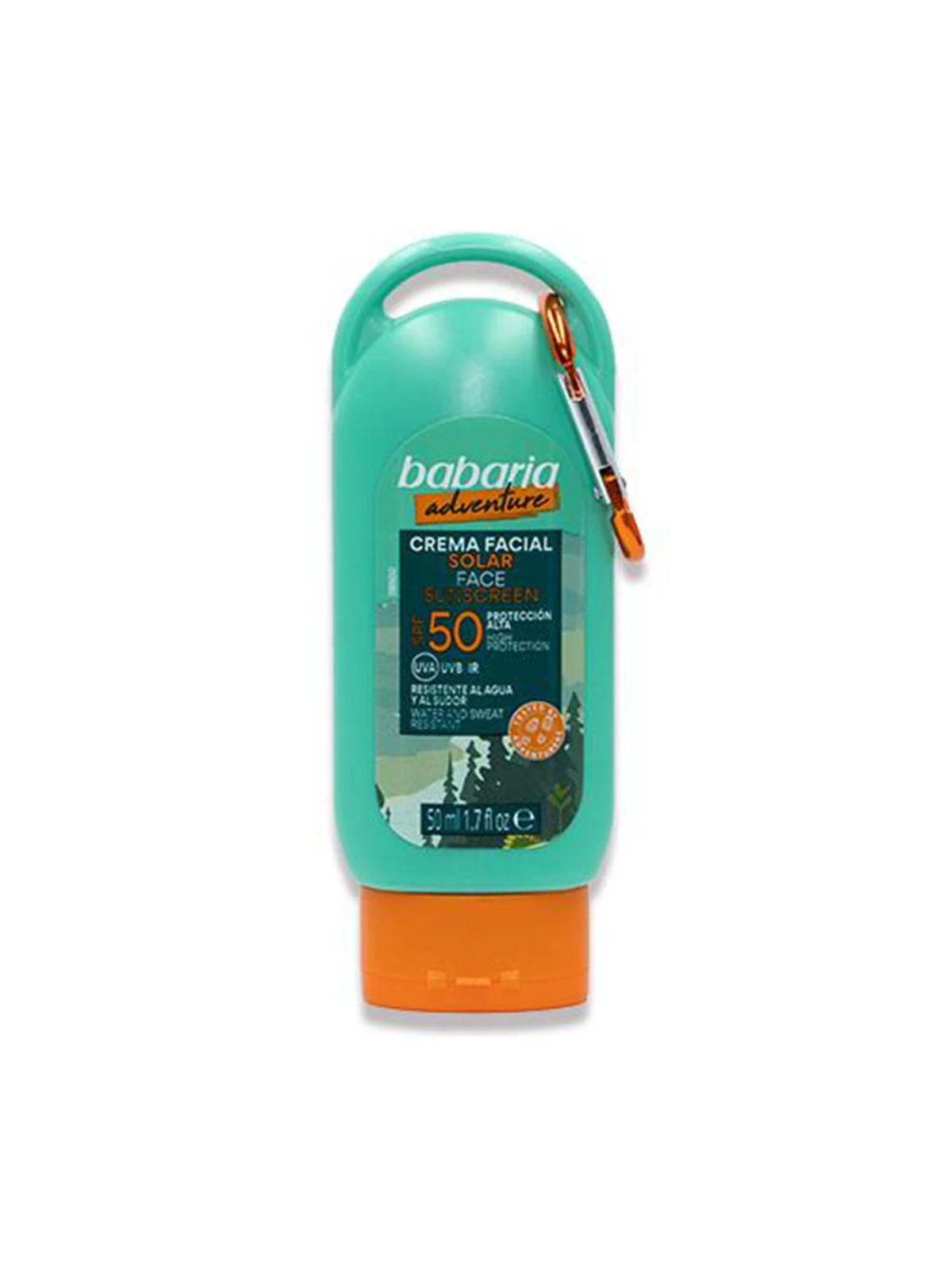 Babaria Crème Solaire Visage SPF50 avec Mousqueton