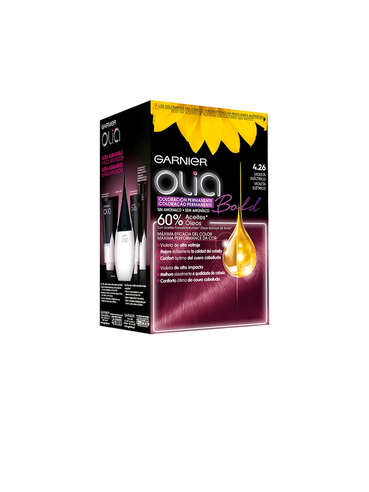Garnier Olia Coloration Permanente 4.26 Violet Électrique 4 Pièces