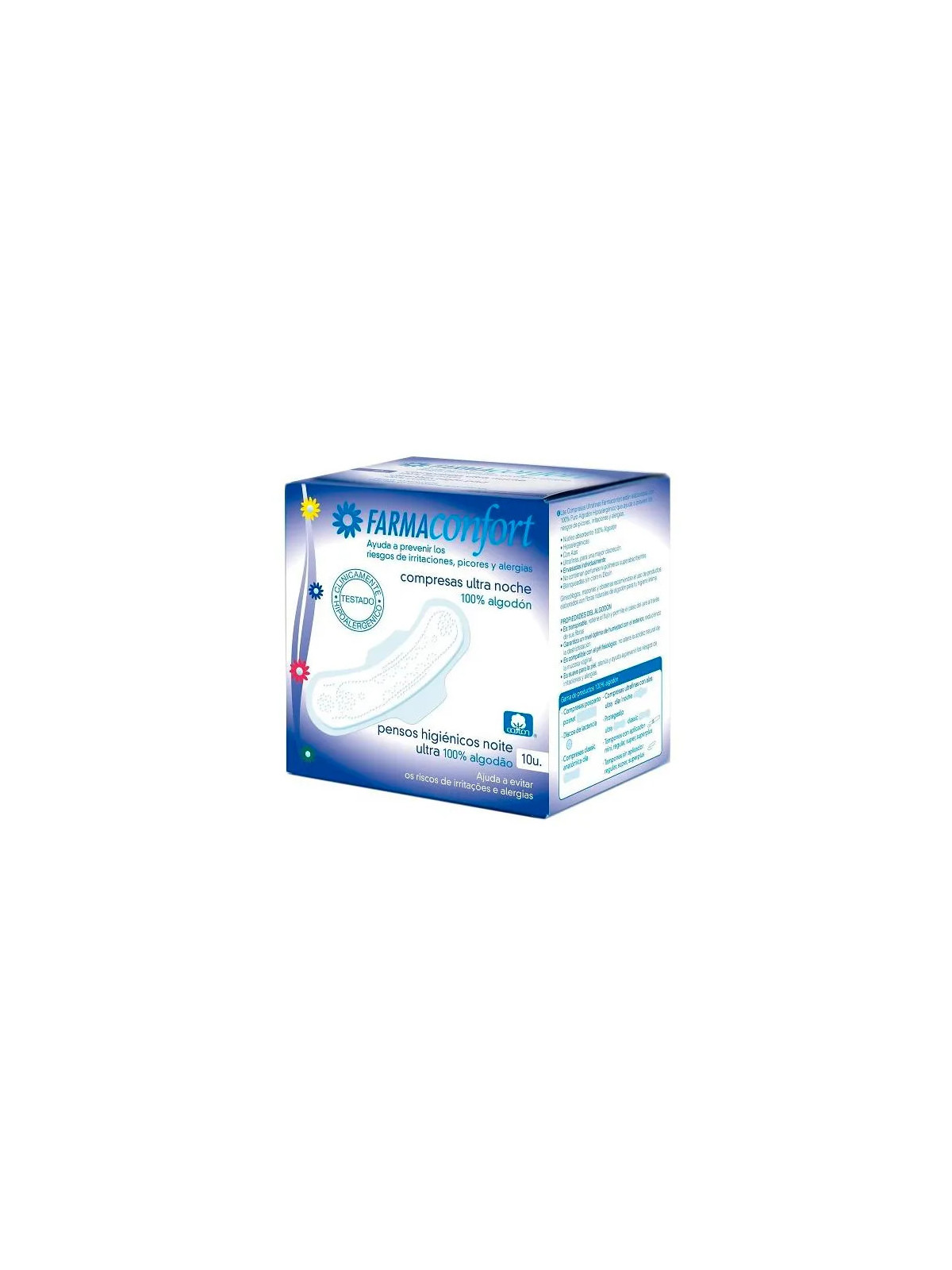 Farmaconfort Serviettes de Nuit avec Ailettes 10 unités