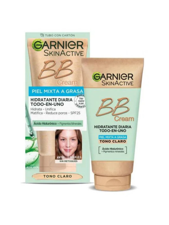 Garnier BB Crème Skin Active Peaux Mixtes à Grasses Teinte Claire 50ml