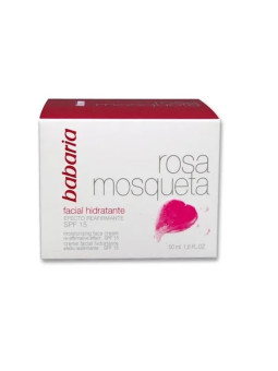 Babaria Crème Visage Hydratante 24H à l'Huile de Rose Musquée SPF15 50ml