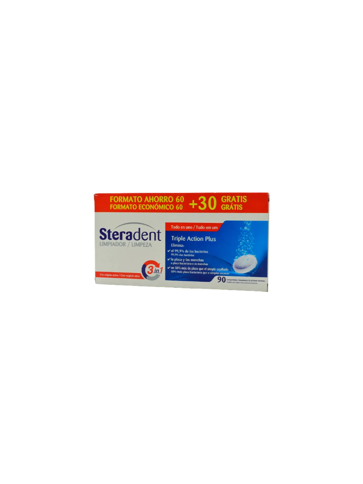 Steradent Triple Action Plus 90 Comprimés
