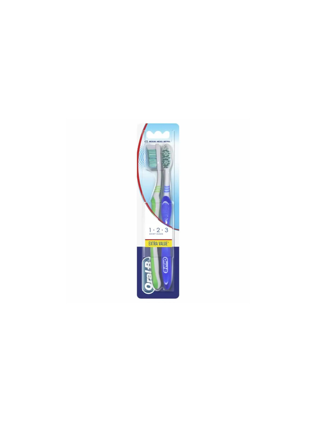 Oral-B Shiny Clean Brosse À Dents Medium 2 Unités