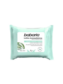 Babaria Aloe Vera Lingettes Démaquillantes Fraîcheur 25 Unités