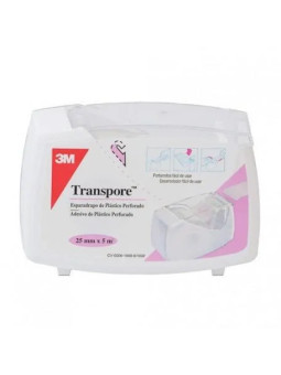 3M Transpore Sparadrap Blanc 5m x 2,5cm