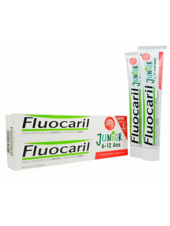Fluocaril Junior Dentifrice Fruits Rouges 2x75ml
