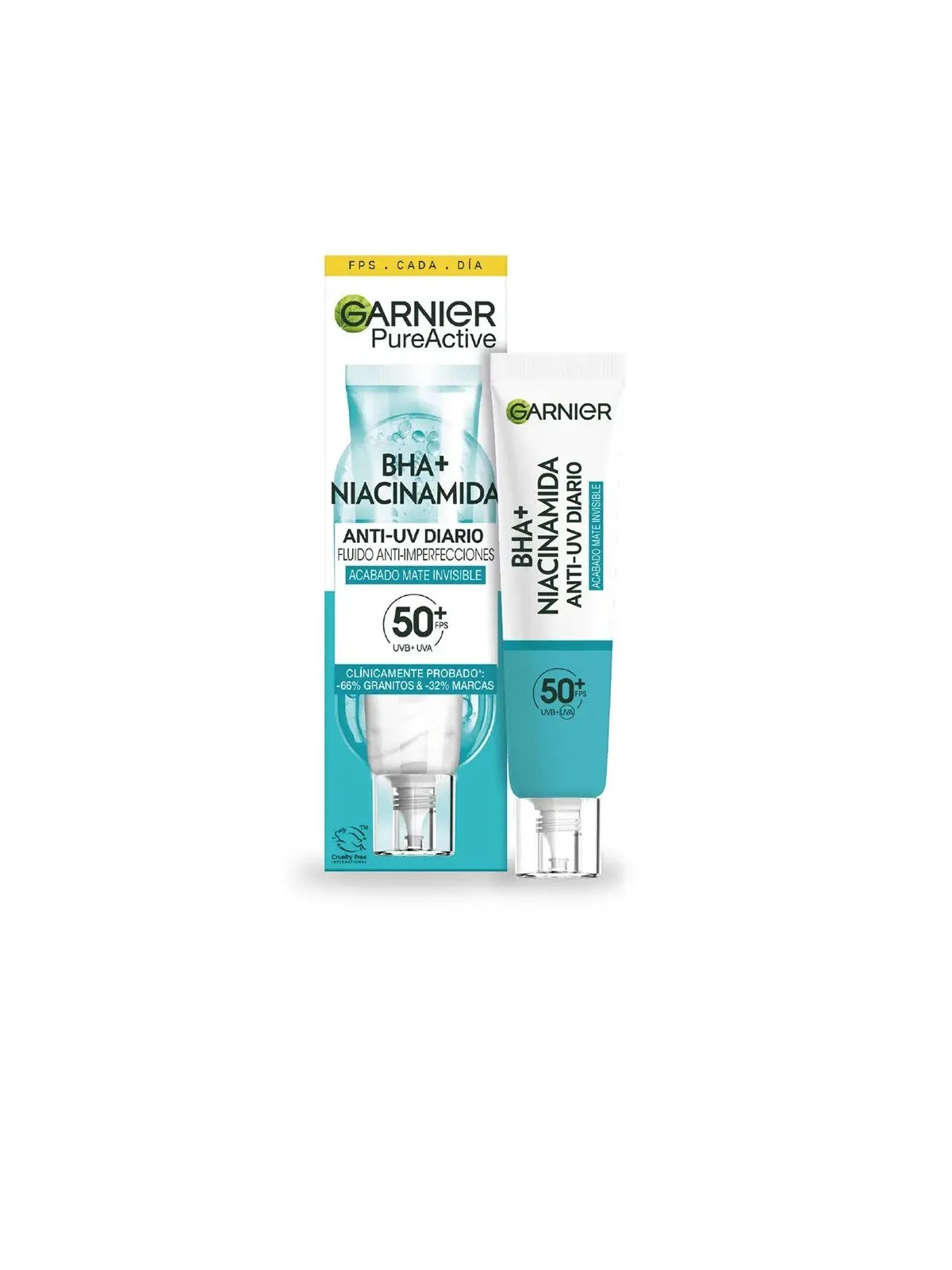 Garnier Pure Active BHA Niacinamide Fluide Anti-Imperfections SPF50 40 ml