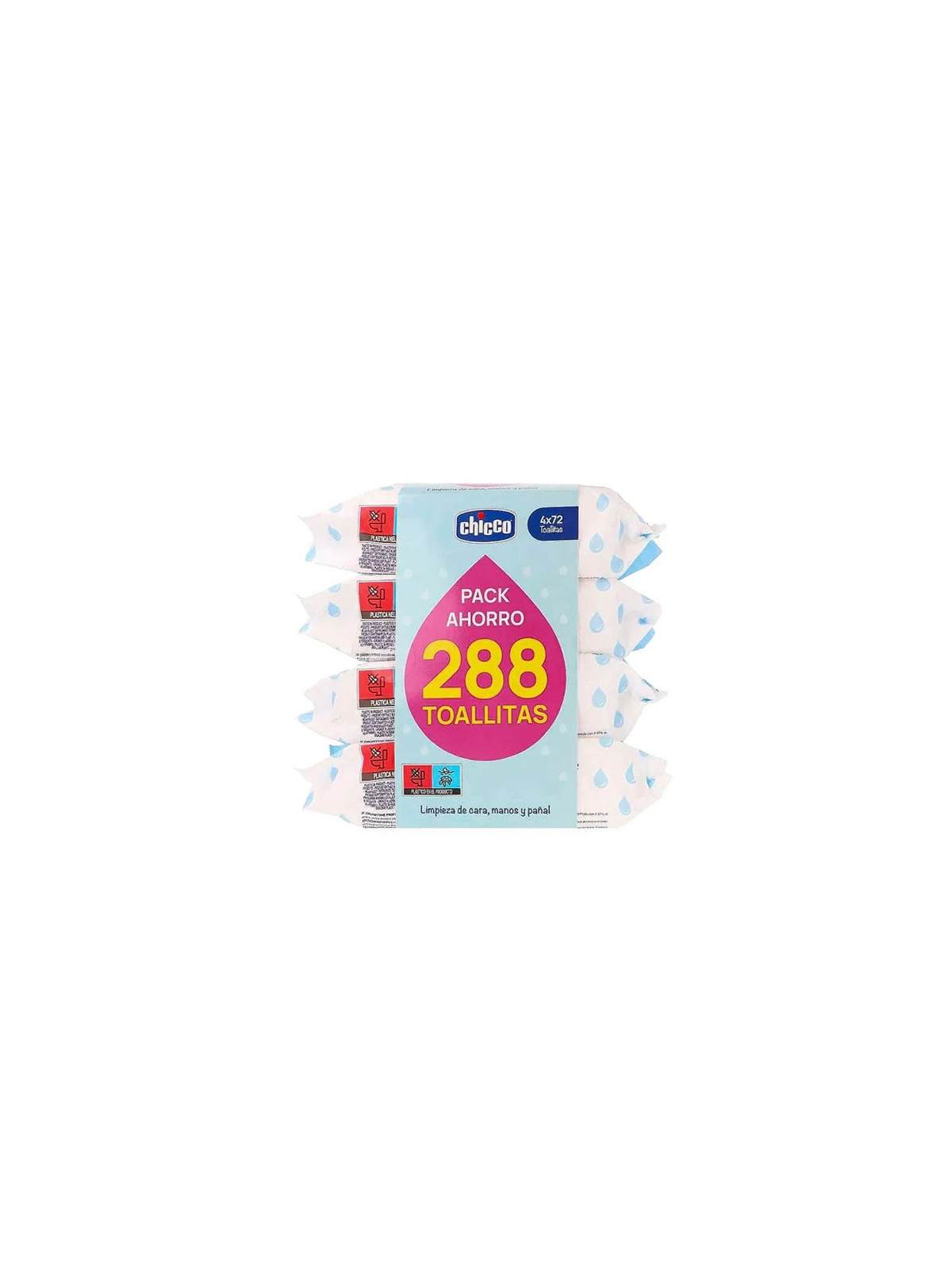 CHICCO Lingettes Bébé 4 x 72 unités