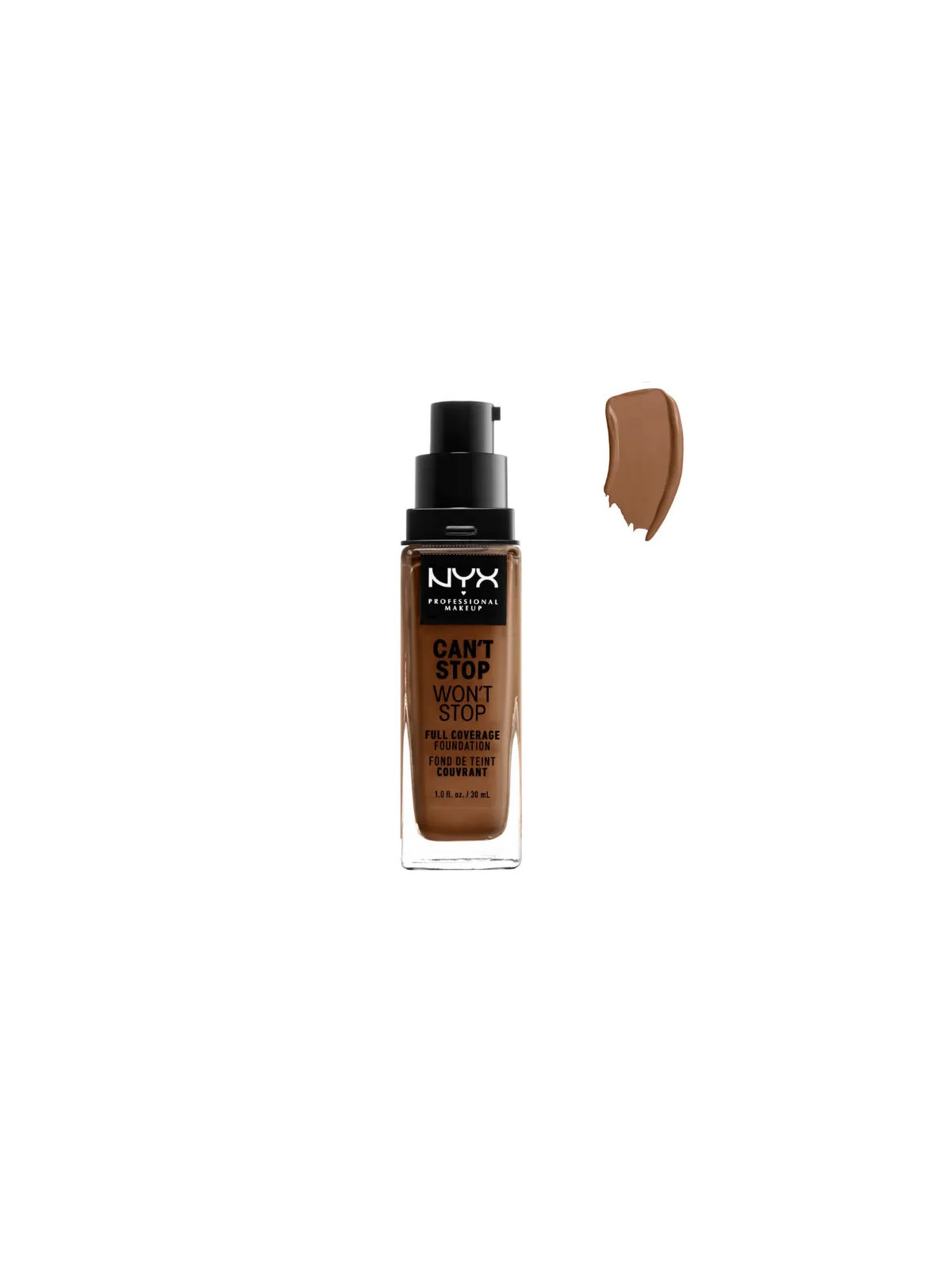 NYX Can't Stop Won't Stop Fond de Teint Couvrance Totale Cappuccino 30ml