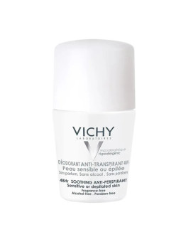 Vichy Déodorant 48h Roll-On Anti-Transpirant Peaux Sensibles ou Épilées 50ml