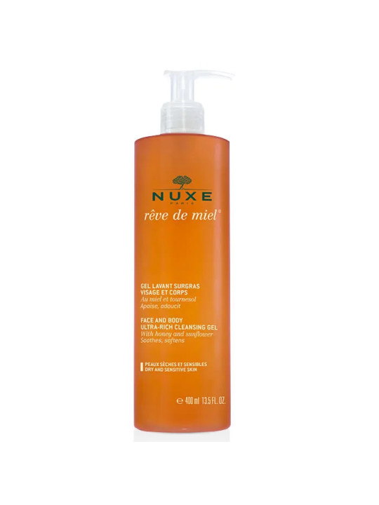 Nuxe Rêve de Miel Gel Lavant Surgras Visage et Corps 400ml