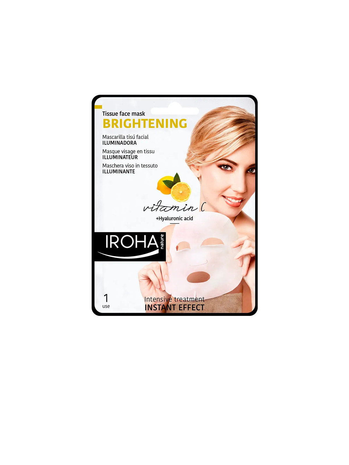 Iroha Nature Teint Lumineux Masque Visage en Tissu Vitamine C 1 Unité
