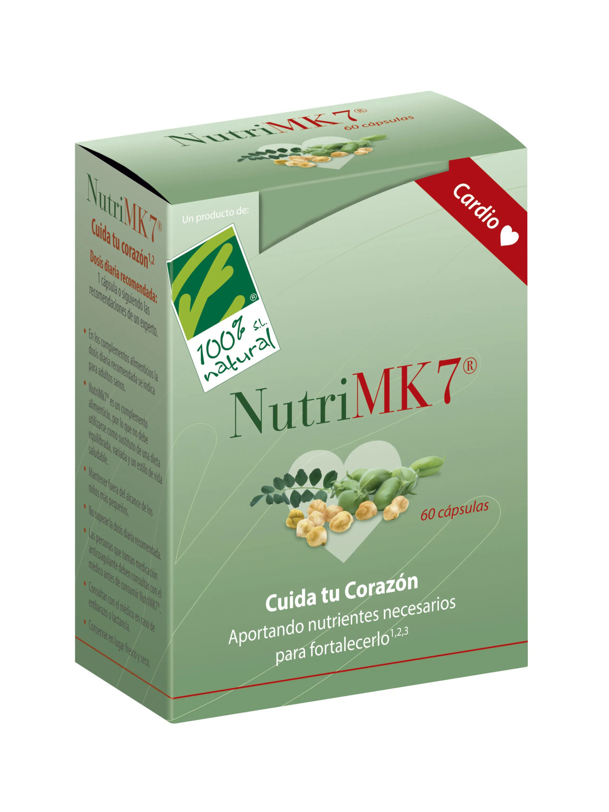100% Natura NutriMK7 Cardio 60 Perles