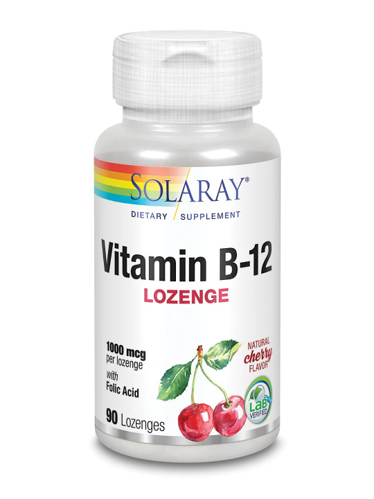 Solaray Vitamine B12 Acide Folique 1000 Mcg 90 Comprimés