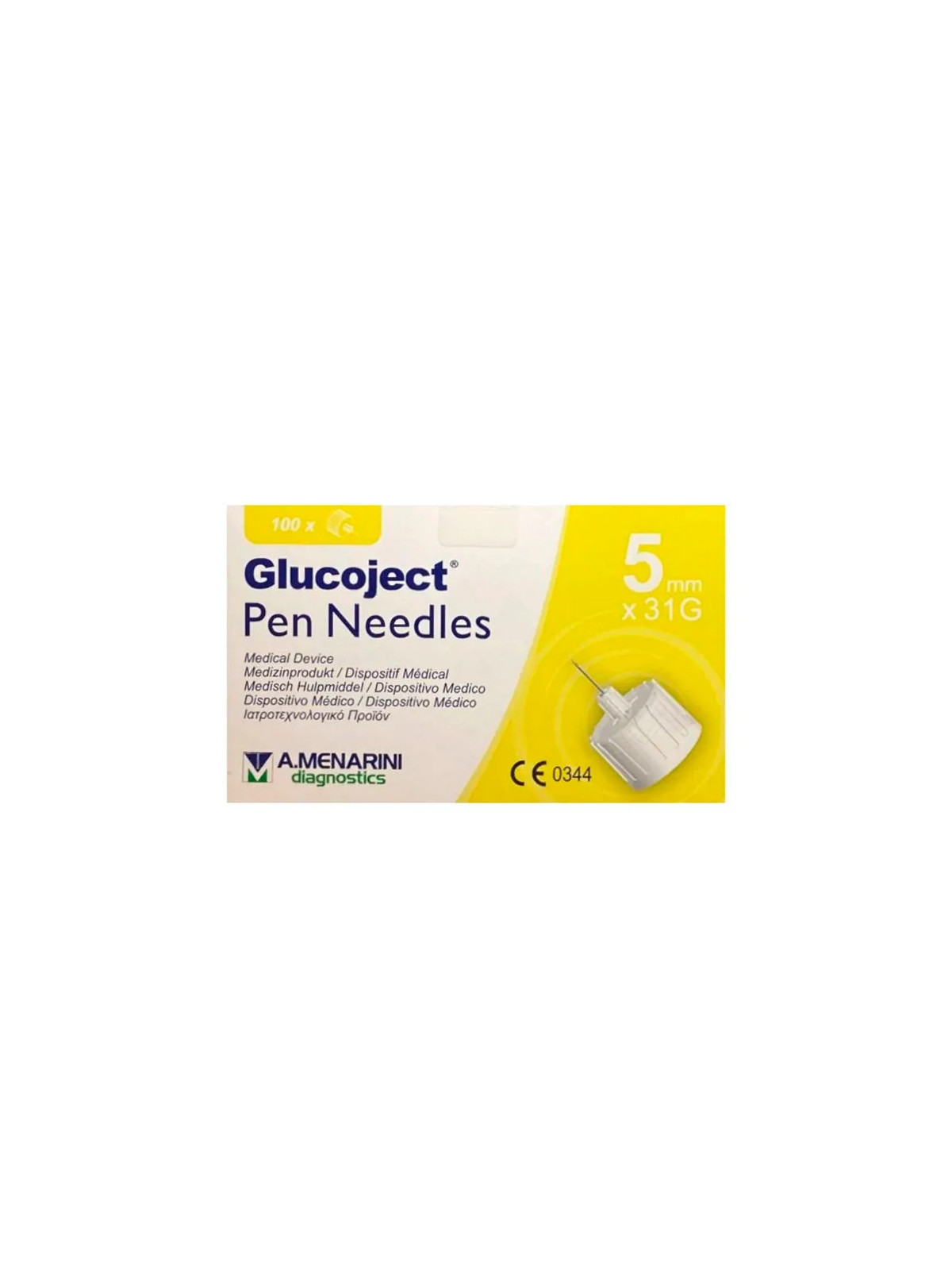 Menarini Glucoject Aiguilles à Insuline 31G x 5mm 100 Unités