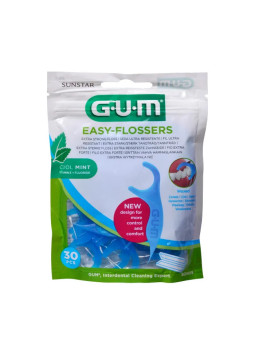 GUM Easy Flossers Menthe Fraîche Vitamine E Fluor 30 Unités