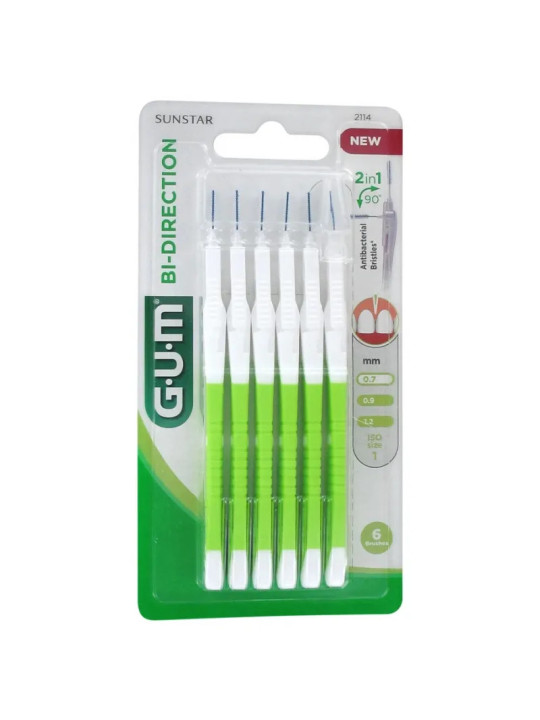 GUM Bi-Direction Brossette Interdentaire 0,7mm Vert