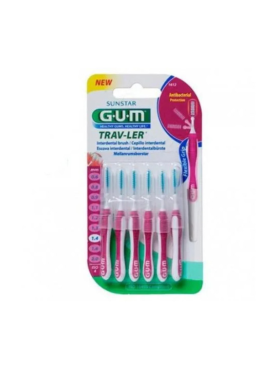 GUM Trav-Ler Brossette Interdentaire Cylindrique Fine 1,4mm Réf 1612 4 Unités