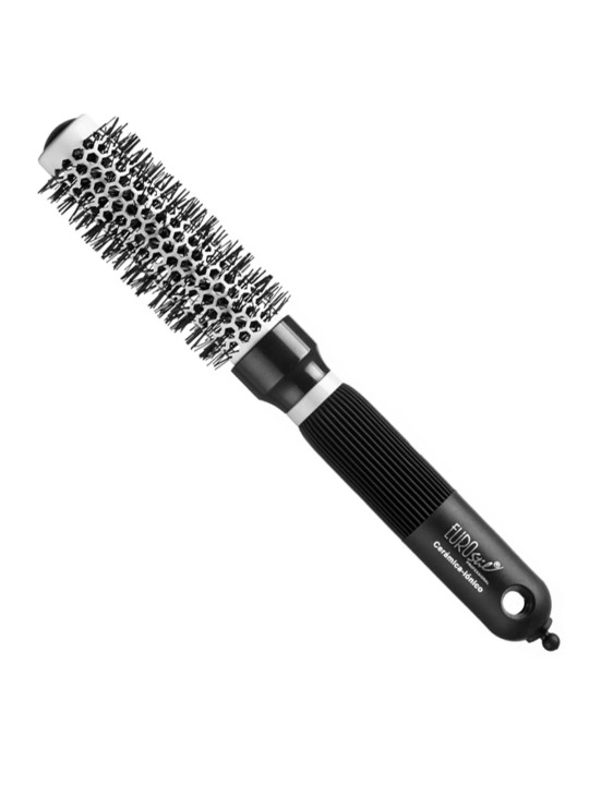Eurostil Brosse Thermique Ionique Manche Caoutchouc 25mm 1 unité