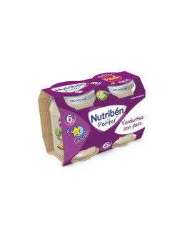 Nutribén Potito Dîner Bipack Petits Légumes à la Dinde 2x190g