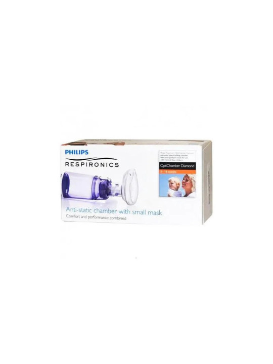 Philips Respironics Chambre d'Inhalation Optichamber Diamond avec Masque Néonatal 0-18 mois