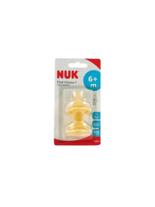 NUK Tétine Large First Choice 6-18 Mois Latex 2 Unités