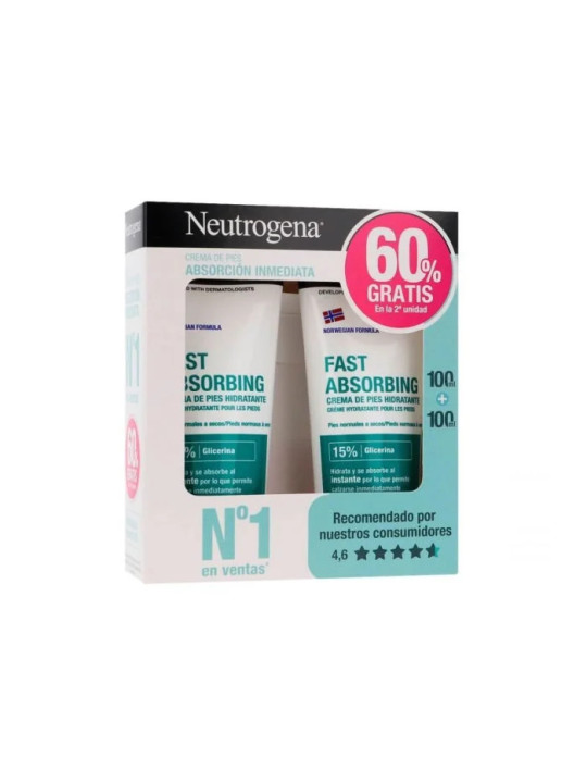 Neutrogena Crème pour les Pieds à Absorption Immédiate 2x100ml