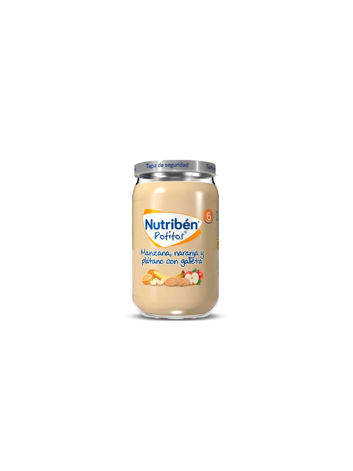 Nutribén Potito Pomme, Orange, Banane et Biscuits 235g