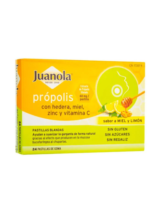 Juanola Hedera Propolis, Miel, Zinc et Vitamine C 24 Pastilles