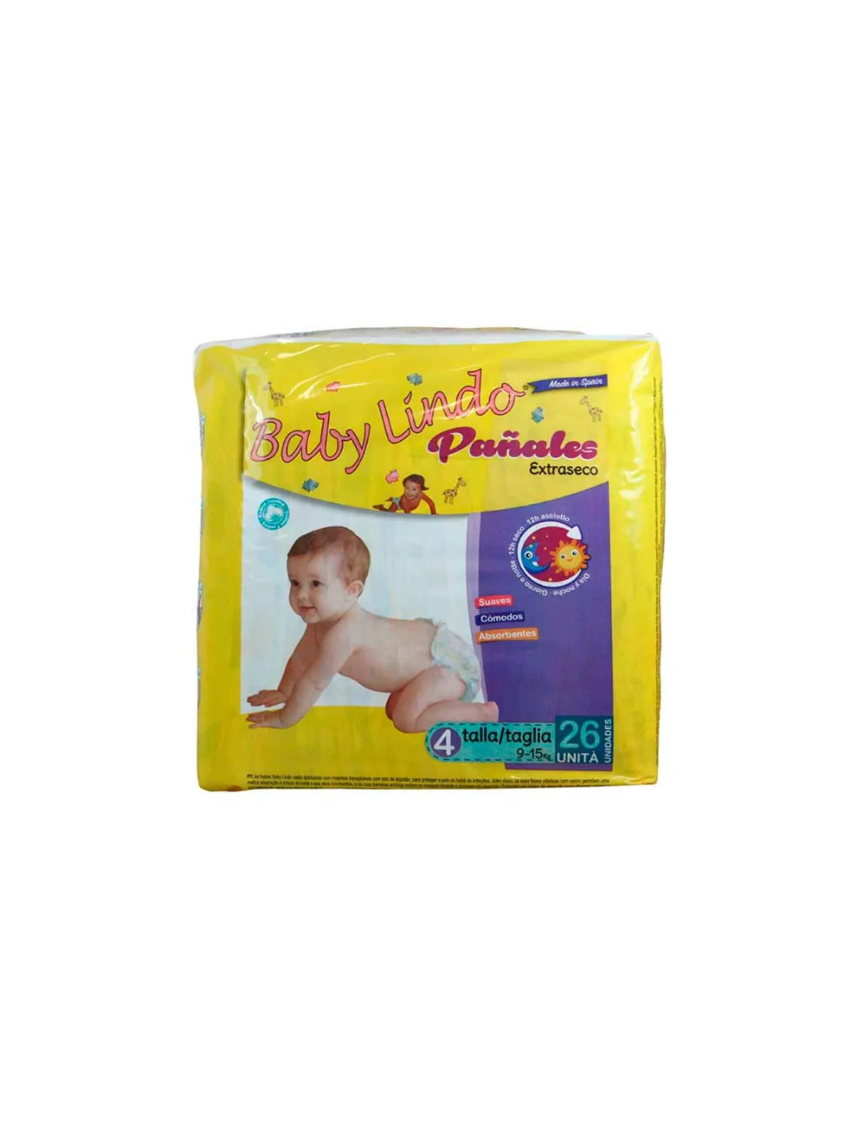 Baby Lindo Couches T4 9-15 Kg 26 Unités