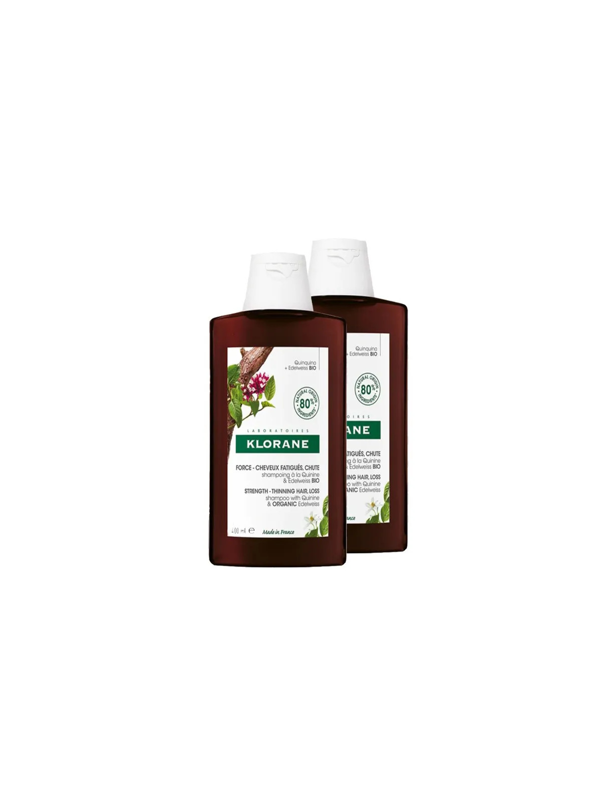 Klorane Shampooing À La Quinine Et À L'Edelweiss Bio 2x400ml