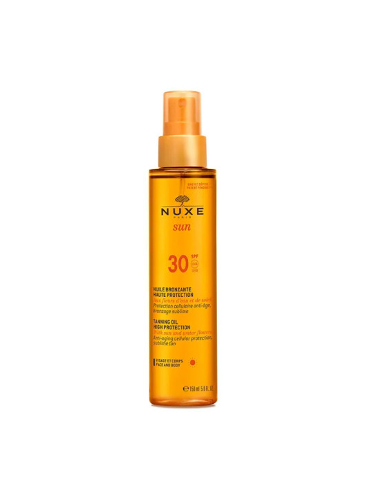 Nuxe Sun Huile Bronzante Visage et Corps SPF30 150ml