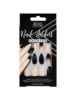 Ardell Nail Addict Black Stud & Pink Ombré Faux Ongles