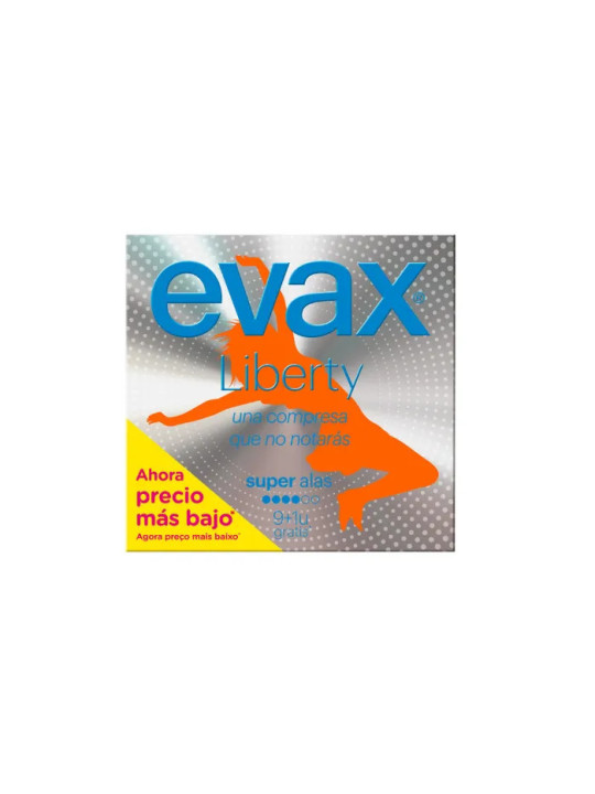 Evax Liberty Super avec Ailettes Serviettes Hygiéniques 9+1 Unités