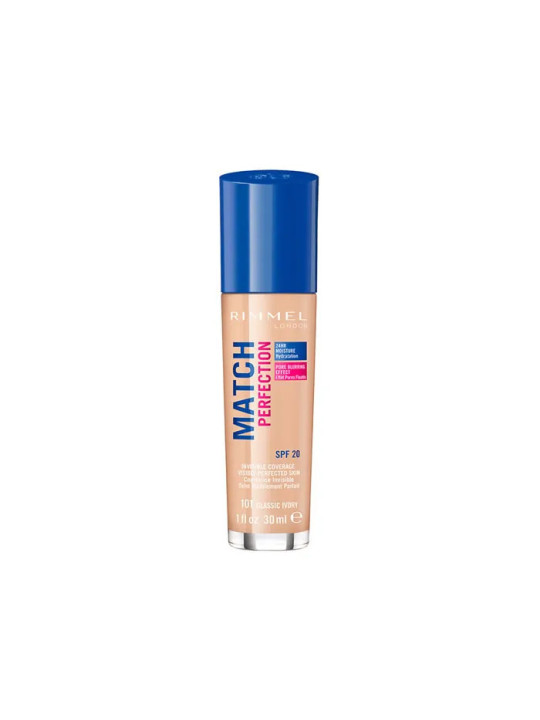 Rimmel London Match Perfection Foundation SPF20 101 Classic Ivory 30ml