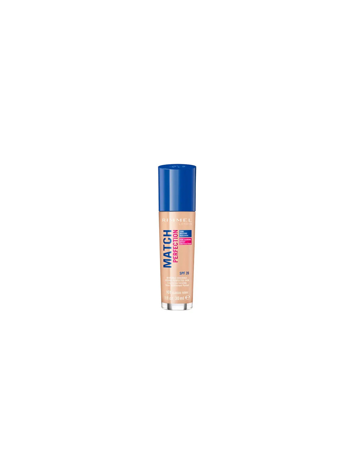 Rimmel London Match Perfection Foundation SPF20 101 Classic Ivory 30ml