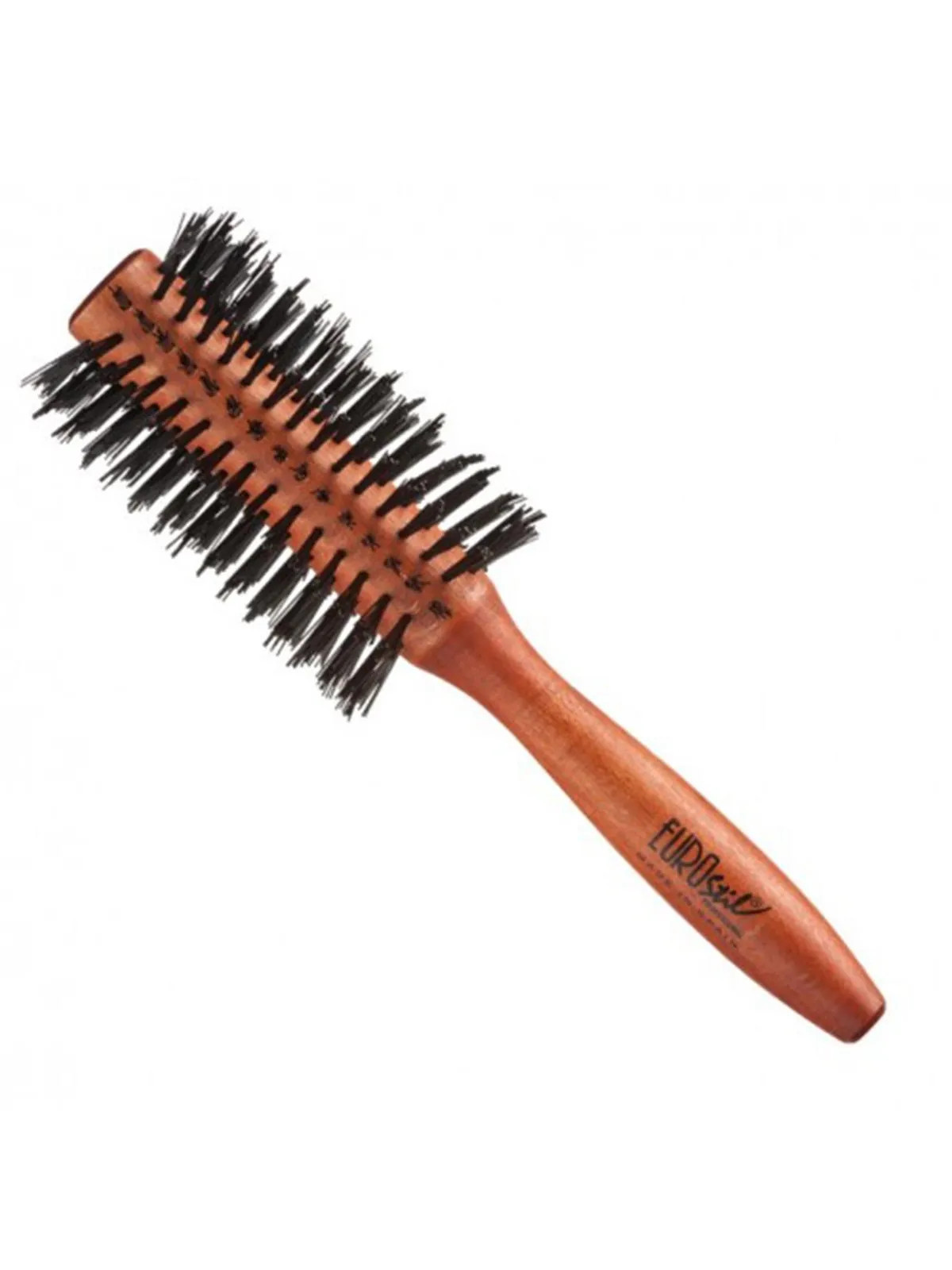 Eurostil Brosse Ronde Bois Poils Naturels 24mm