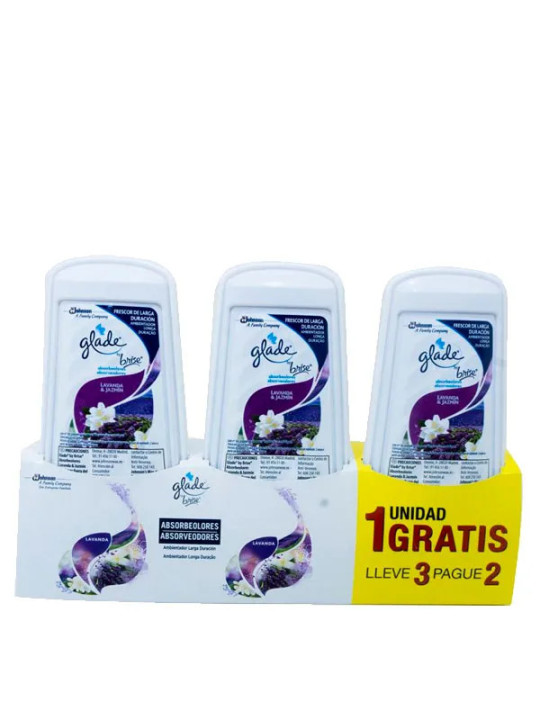 Glade Absorbeur d'Odeurs Lavande 3x2