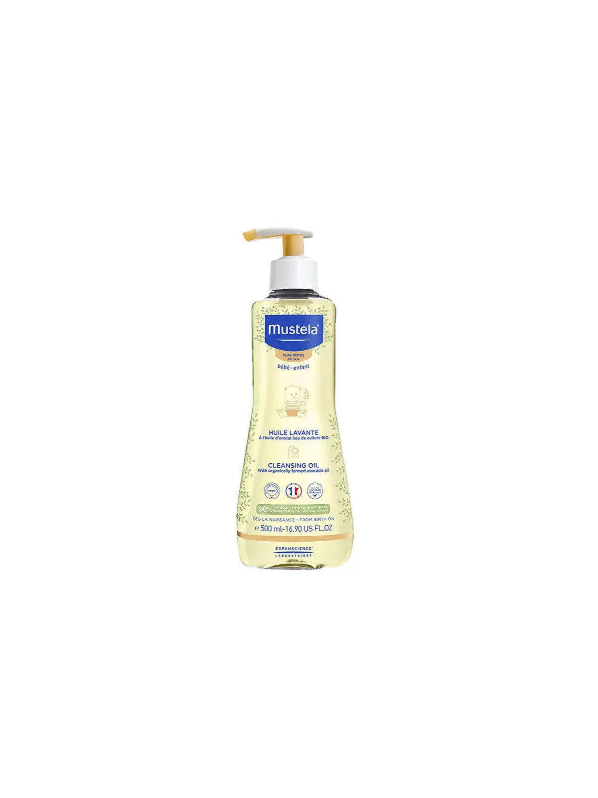 Mustela Bébé Huile Lavante Peaux Sèches 500ml